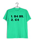 Chess 1 D4 D5. 2. C4 Sports Casual Graphic Printed T-Shirt for Men